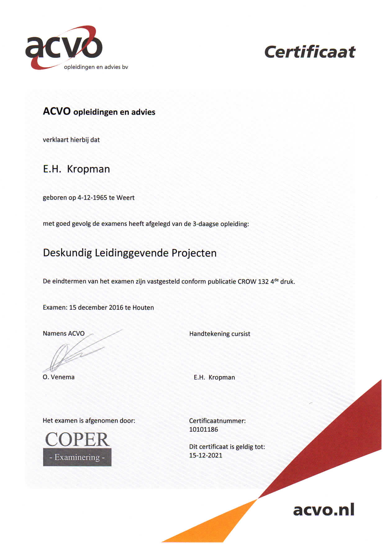 Deskundige Leidinggevende Projecten
